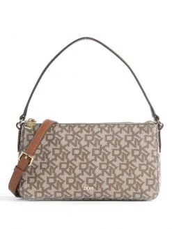 DKNY ΣΤΑΥΡΩΤΗ ΤΣΑΝΤΑ ΜΕ ΜΟΝΟΓΡΑΜΜΑ Καφέ