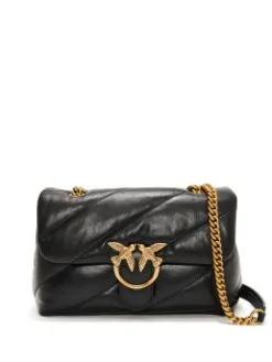 PINKO ΔΕΡΜΑΤΙΝΗ ΚΑΠΙΤΟΝΕ ΣΤΑΥΡΩΤΗ ΤΣΑΝΤΑ CLASSIC LOVE Μαύρο -ΓΥΝΑΙΚΕΙΕΣ ΤΣΑΝΤΕΣ Κατάστημα πωλήσεων 10 832