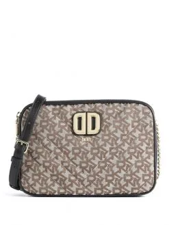 DKNY ΣΤΑΥΡΩΤΗ ΤΣΑΝΤΑ ΜΕ ΜΟΝΟΓΡΑΜΜΑ DELPHINE Καφέ