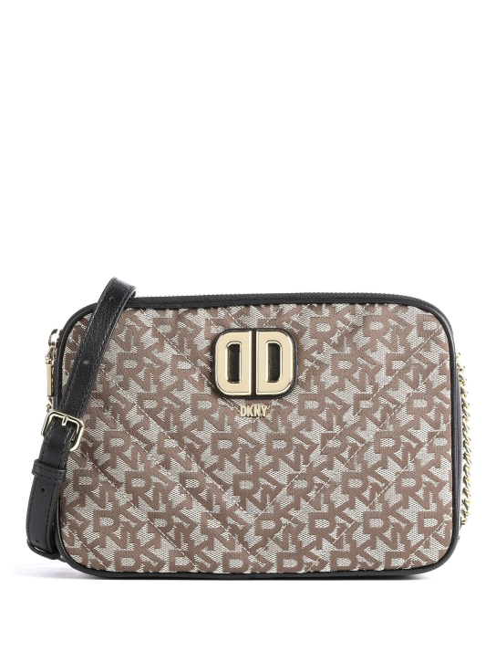 DKNY ΣΤΑΥΡΩΤΗ ΤΣΑΝΤΑ ΜΕ ΜΟΝΟΓΡΑΜΜΑ DELPHINE Καφέ 1 DKNY ΣΤΑΥΡΩΤΗ ΤΣΑΝΤΑ ΜΕ ΜΟΝΟΓΡΑΜΜΑ DELPHINE Καφέ