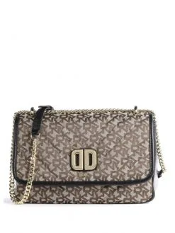 DKNY ΣΤΑΥΡΩΤΗ ΤΣΑΝΤΑ ΜΕ ΜΟΝΟΓΡΑΜΜΑ DELPHINE Καφέ