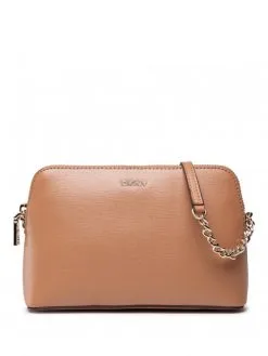 DKNY ΔΕΡΜΑΤΙΝΗ ΣΤΑΥΡΩΤΗ ΤΣΑΝΤΑ BRYANT Καφέ