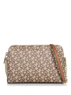 DKNY ΣΤΑΥΡΩΤΗ ΤΣΑΝΤΑ ME ΜΟΝΟΓΡΑΜΜΑ BRYANT Καφέ