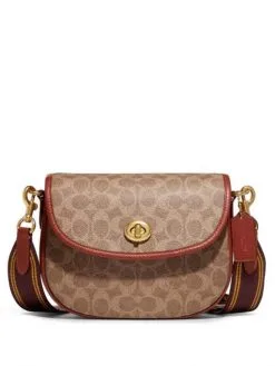 COACH ΣΤΑΥΡΩΤΗ ΤΣΑΝΤΑ ΜΕ ΛΟΓΟΤΥΠΟ Καφέ