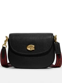 COACH ΔΕΡΜΑΤΙΝΗ ΣΤΑΥΡΩΤΗ ΤΣΑΝΤΑ Μαύρο