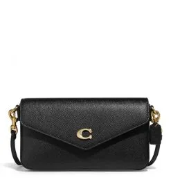 COACH ΔΕΡΜΑΤΙΝΗ ΣΤΑΥΡΩΤΗ ΤΣΑΝΤΑ ΦΑΚΕΛΟΣ Μαύρο