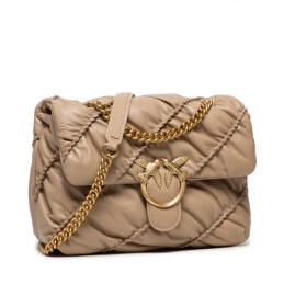 PINKO ΔΕΡΜΑΤΙΝΗ ΤΣΑΝΤΑ LOVE CLASSIC PUFF RUFFLE Μπεζ 6 PINKO ΔΕΡΜΑΤΙΝΗ ΤΣΑΝΤΑ LOVE CLASSIC PUFF RUFFLE Μπεζ - Image 6