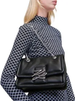 KARL LAGERFELD ΔΕΡΜΑΤΙΝΗ ΣΤΑΥΡΩΤΗ ΤΣΑΝΤΑ Μαύρο -ΓΥΝΑΙΚΕΙΕΣ ΤΣΑΝΤΕΣ Κατάστημα πωλήσεων 30 709