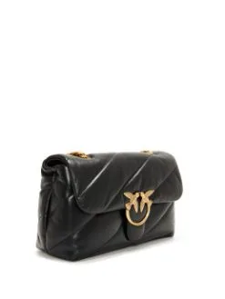 PINKO ΔΕΡΜΑΤΙΝΗ ΚΑΠΙΤΟΝΕ ΣΤΑΥΡΩΤΗ ΤΣΑΝΤΑ CLASSIC LOVE Μαύρο -ΓΥΝΑΙΚΕΙΕΣ ΤΣΑΝΤΕΣ Κατάστημα πωλήσεων 30 779