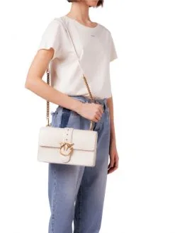 PINKO ΔΕΡΜΑΤΙΝΗ ΣΤΑΥΡΩΤΗ ΤΣΑΝΤΑ CLASSIC LOVE Λευκό -ΓΥΝΑΙΚΕΙΕΣ ΤΣΑΝΤΕΣ Κατάστημα πωλήσεων 30 998