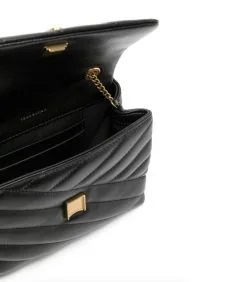 TORY BURCH ΔΕΡΜΑΤΙΝΗ ΤΣΑΝΤΑ KIRA CHEVRON MINI Μαύρο -ΓΥΝΑΙΚΕΙΕΣ ΤΣΑΝΤΕΣ Κατάστημα πωλήσεων 40 384