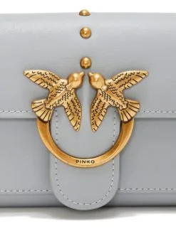 PINKO ΔΕΡΜΑΤΙΝΗ ΣΤΑΥΡΩΤΗ ΤΣΑΝΤΑ LOVE SIMPLY Γκρι -ΓΥΝΑΙΚΕΙΕΣ ΤΣΑΝΤΕΣ Κατάστημα πωλήσεων 40 583