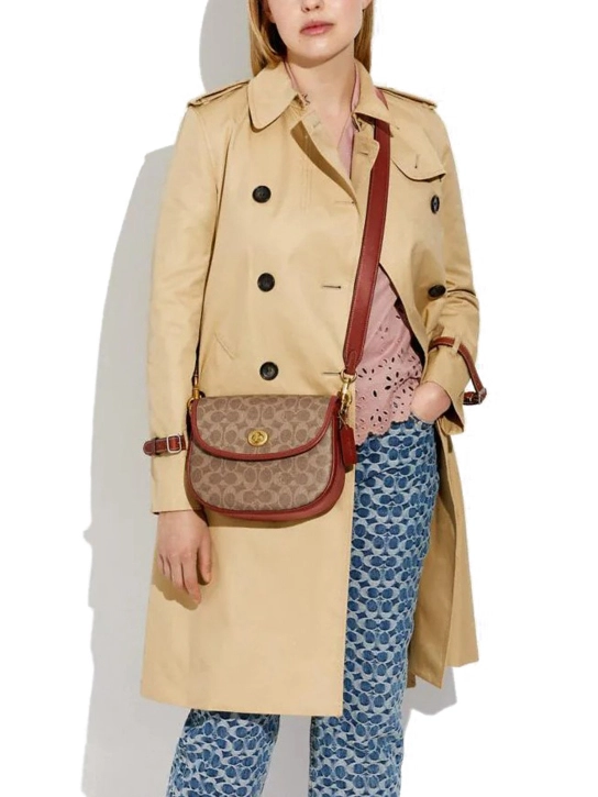 COACH ΣΤΑΥΡΩΤΗ ΤΣΑΝΤΑ ΜΕ ΛΟΓΟΤΥΠΟ Καφέ 4 COACH ΣΤΑΥΡΩΤΗ ΤΣΑΝΤΑ ΜΕ ΛΟΓΟΤΥΠΟ Καφέ - Image 4