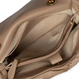 PINKO ΔΕΡΜΑΤΙΝΗ ΤΣΑΝΤΑ LOVE CLASSIC PUFF RUFFLE Μπεζ 8 PINKO ΔΕΡΜΑΤΙΝΗ ΤΣΑΝΤΑ LOVE CLASSIC PUFF RUFFLE Μπεζ - Image 8